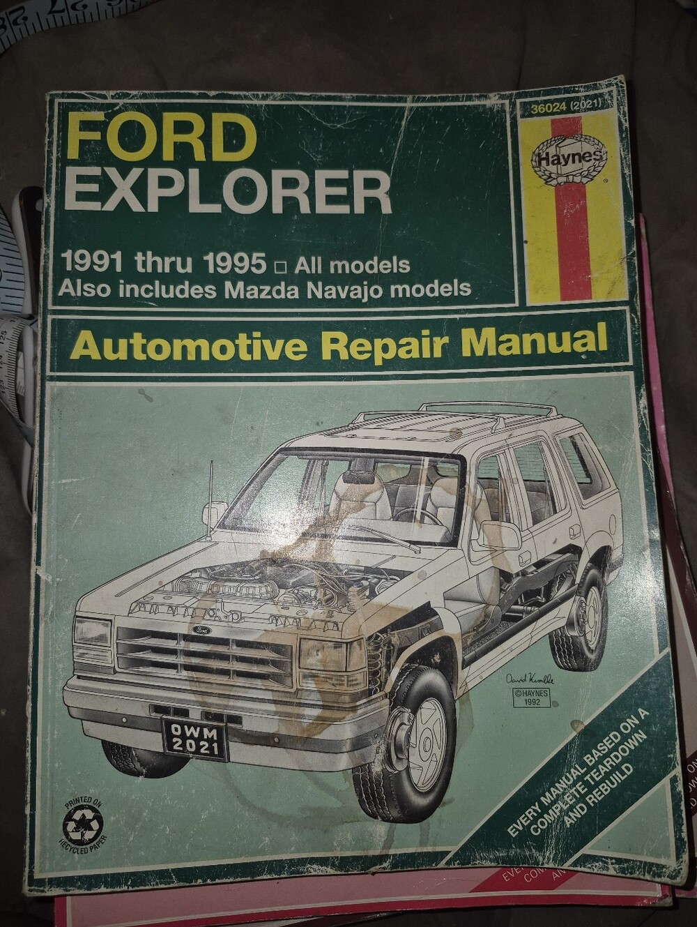 Haynes Auto Repair Manual Ford Explorer 1991 through 1995 all models